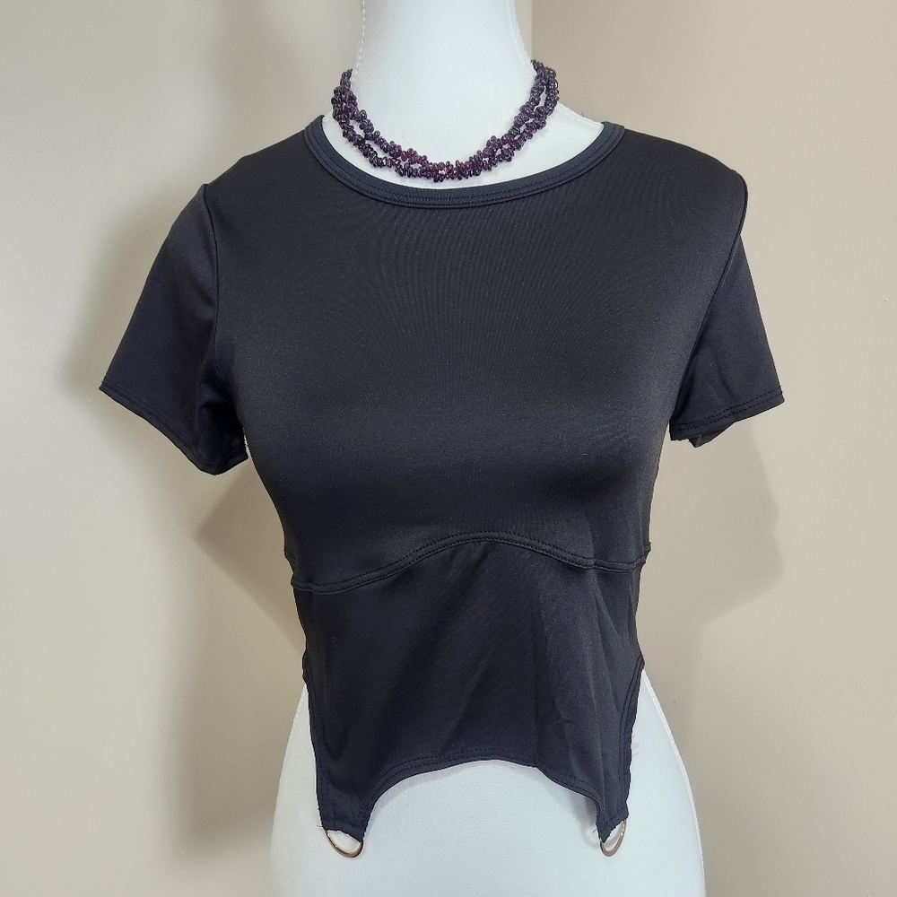 Life in the moment, black CON Figure GraphicAsymmetrical Hem CSize Medium